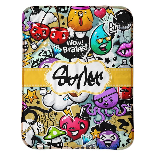 Graffiti Baby Sherpa Blanket - Flat