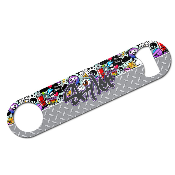 Custom Graffiti Bar Bottle Opener - White w/ Name or Text
