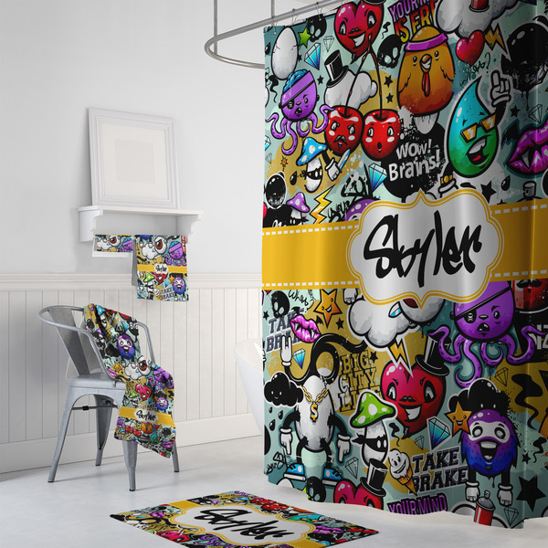 Graffiti Bath Towel Sets - 3-piece - In Context