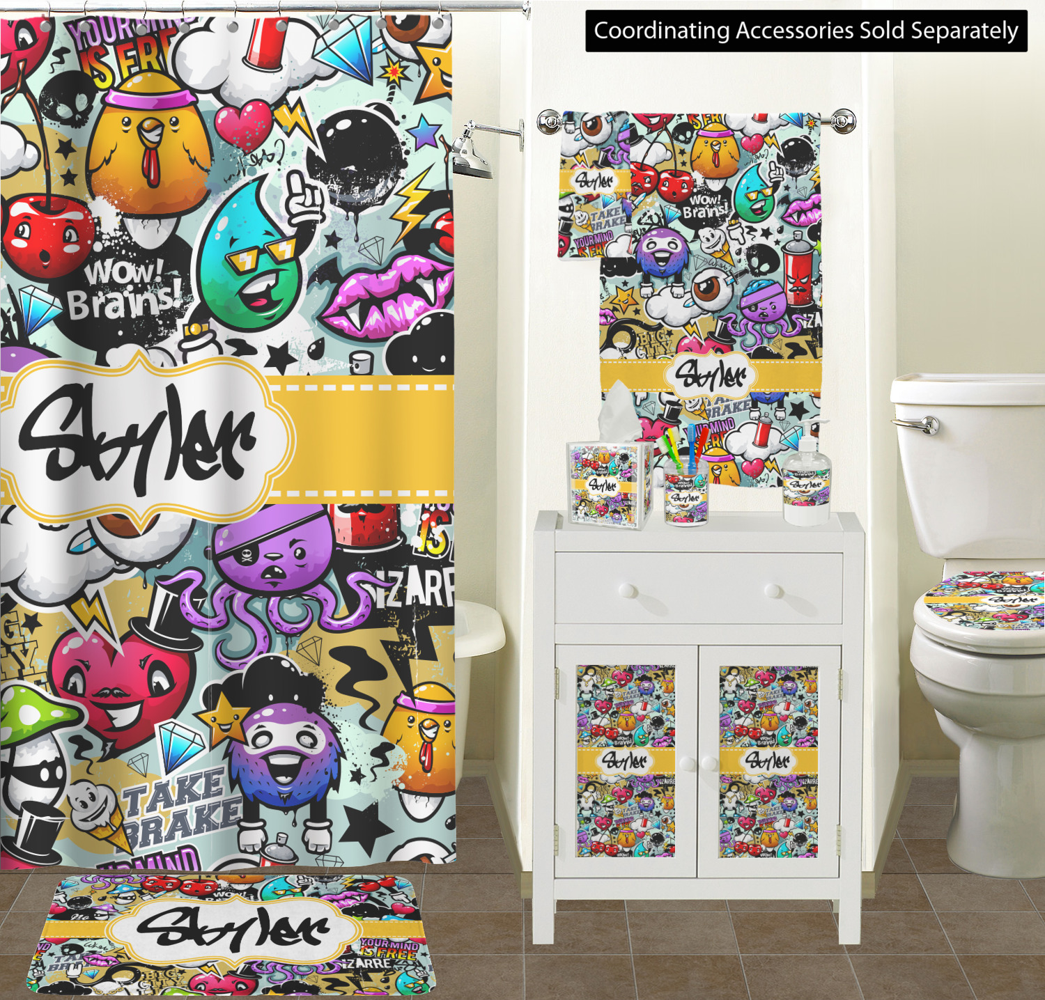 Graffiti Bath Towel (Personalized) YouCustomizeIt
