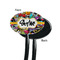 Graffiti Black Plastic 7" Stir Stick - Single Sided - Oval - Front & Back