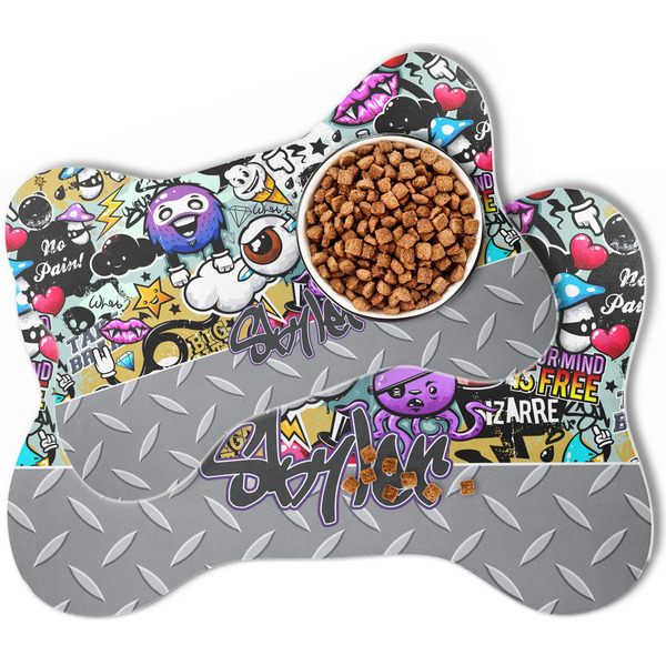 Graffiti Bone Shaped Dog Mats - MAIN