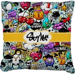 Graffiti Faux-Linen Throw Pillow 26" (Personalized)