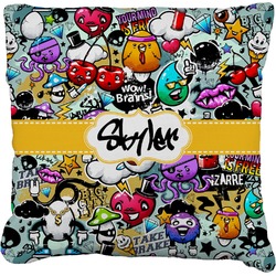 Graffiti Faux-Linen Throw Pillow 26" (Personalized)