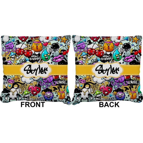 Graffiti Burlap Pillow Approval