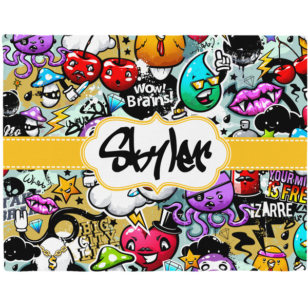 Custom Graffiti Woven Fabric Placemat - Twill w/ Name or Text