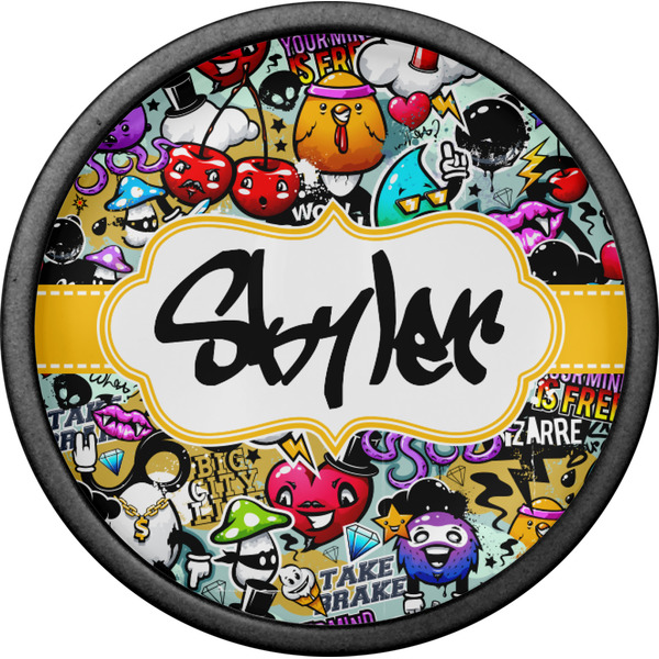 Graffiti Cabinet Knob - Black - Front