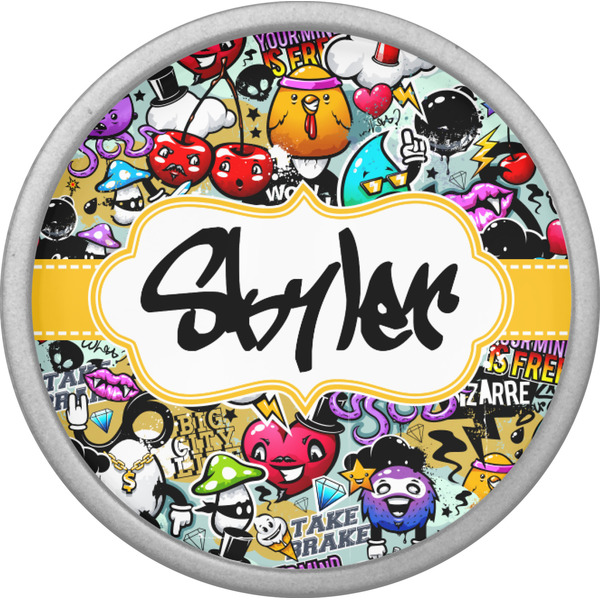 Graffiti Cabinet Knob - Nickel - Front