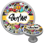 Graffiti Cabinet Knob (Silver) (Personalized)