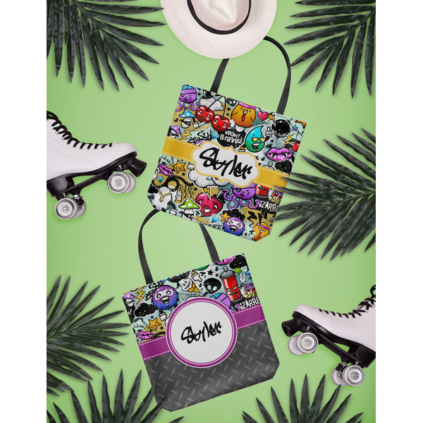 Graffiti Canvas Tote Lifestyle Front and Back
