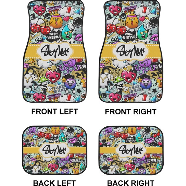 Graffiti Car Floor Mats Set (2F + 2B)