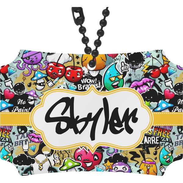 Custom Graffiti Rear View Mirror Ornament (Personalized)