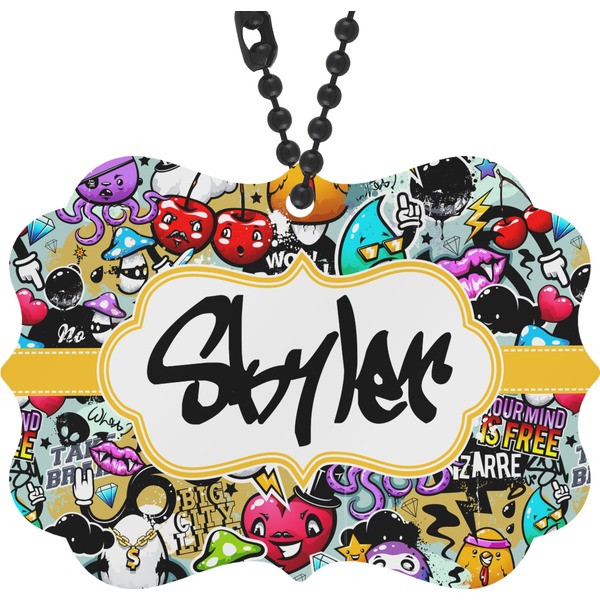 Custom Graffiti Rear View Mirror Charm (Personalized)