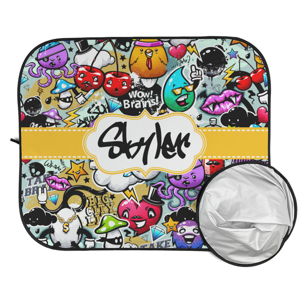 Graffiti Car Sun Shades - FOLDED & UNFOLDED