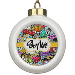 Graffiti Ceramic Ball Ornament (Personalized)