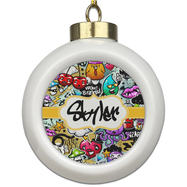 Custom Graffiti Ceramic Ball Ornament (Personalized)