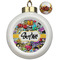 Graffiti Ceramic Ball Ornaments - Poinsettia Garland (Personalized)