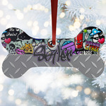Graffiti Ceramic Dog Ornament w/ Name or Text