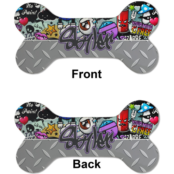 Graffiti Ceramic Flat Ornament - Bone Front & Back (APPROVAL)