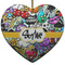 Graffiti Ceramic Flat Ornament - Heart (Front)