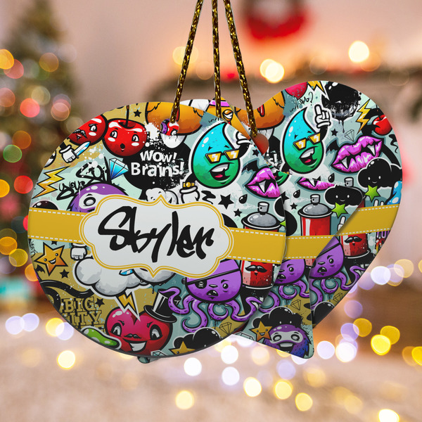 Custom Graffiti Ceramic Ornament w/ Name or Text