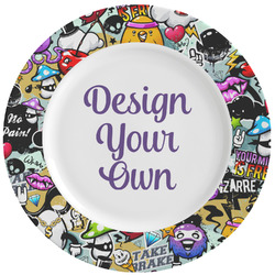 Graffiti Ceramic Dinner Plates (Set of 4) (Personalized)