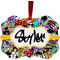 Graffiti Metal Frame Ornament - Double Sided w/ Name or Text