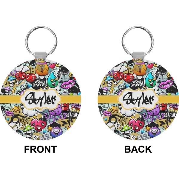 Graffiti Circle Keychain (Front + Back)