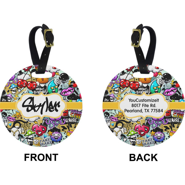 Graffiti Circle Luggage Tag (Front + Back)