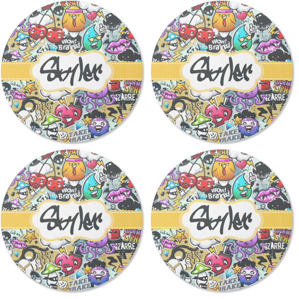 Graffiti Coaster Round Rubber Back - Apvl