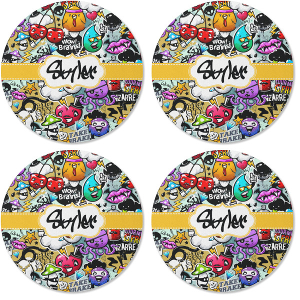 Graffiti Coaster Round Rubber Back - Apvl