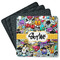 Graffiti Square Rubber Backed Coasters - Set of 4 (Personalized)