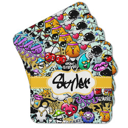 Graffiti Cork Coaster - Set of 4 w/ Name or Text