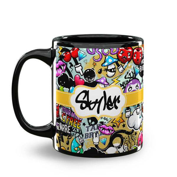 Graffiti Coffee Mug - 11 oz - Black