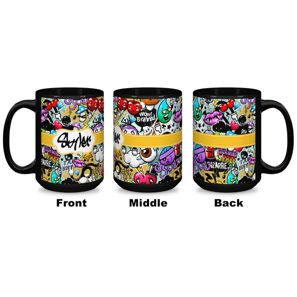 Graffiti Coffee Mug - 15 oz - Black APPROVAL