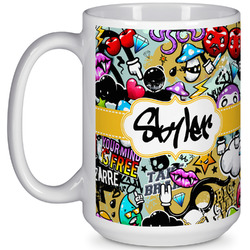 Graffiti 15 Oz Coffee Mug - White (Personalized)