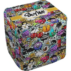 Graffiti Cube Pouf Ottoman - 18" (Personalized)