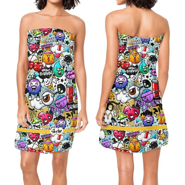 Graffiti Custom Bath Wrap - Front & Back View