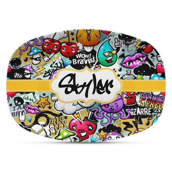 Custom Graffiti Plastic Platter - Microwave & Oven Safe Composite Polymer (Personalized)