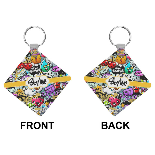 Graffiti Diamond Keychain (Front + Back)