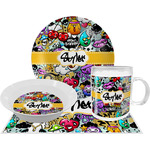 Graffiti Dinner Set - Single 4 Pc Setting w/ Name or Text