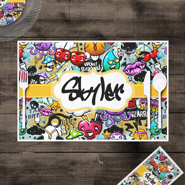 Graffiti Disposable Paper Placemat - In Context
