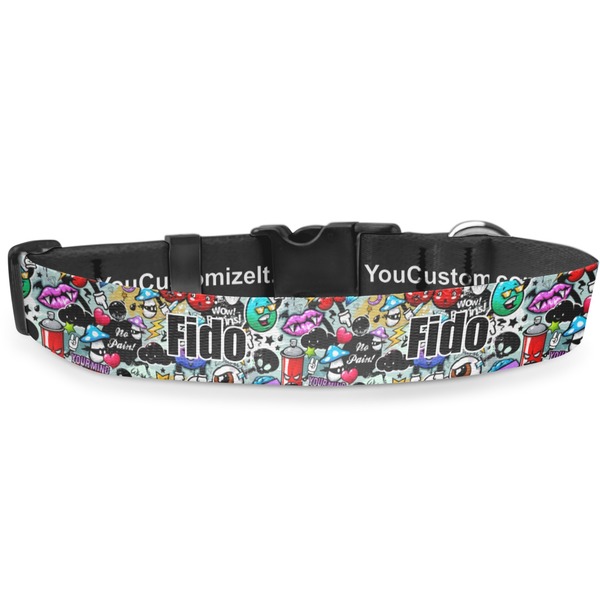 Custom Graffiti Deluxe Dog Collar - Large (13" to 21") (Personalized)