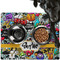 Graffiti Dog Food Mat - Large w/ Name or Text