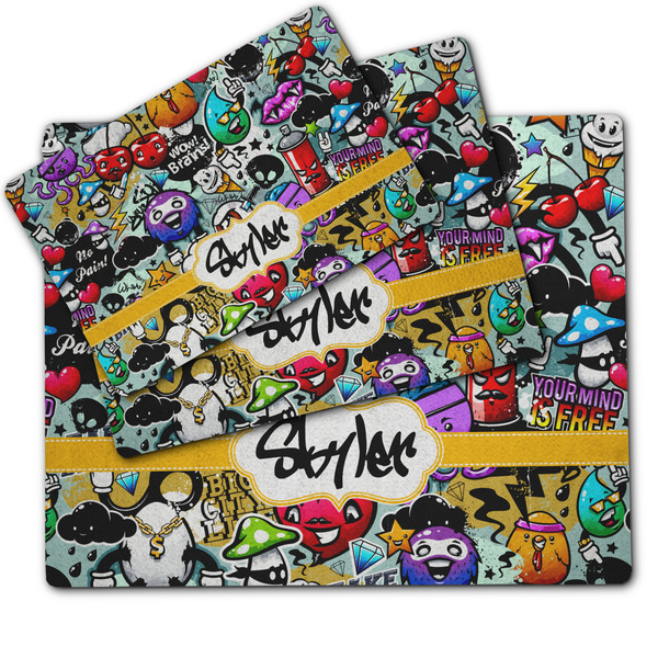 Graffiti Dog Food Mat - MAIN (sm, med, lrg)