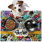 Graffiti Dog Food Mat - Medium LIFESTYLE
