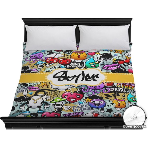 Custom Graffiti Duvet Cover - King (Personalized)