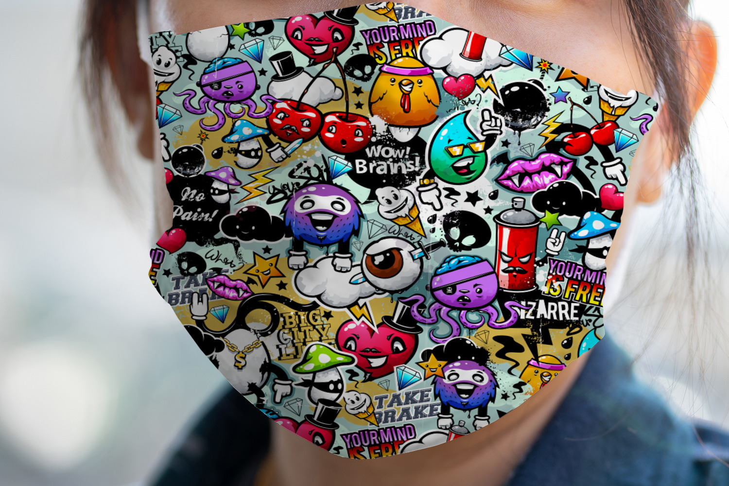 Graffiti Face Mask Cover (Personalized) YouCustomizeIt