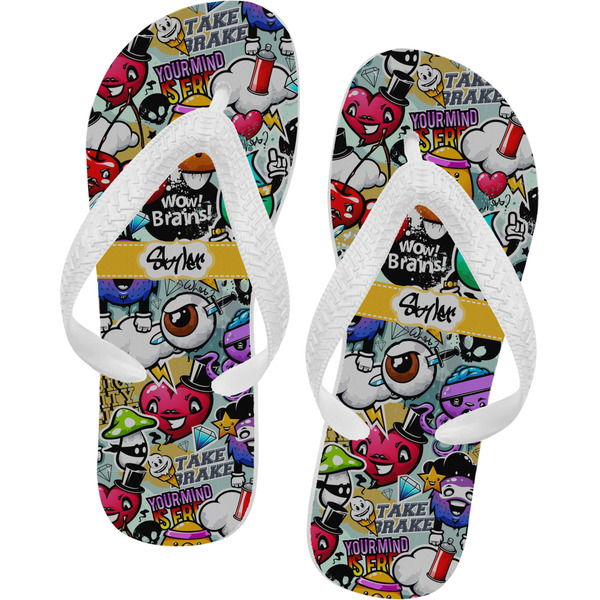 Custom Graffiti Flip Flops - Small (Personalized)