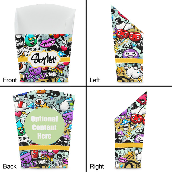 Graffiti French Fry Favor Box - Front & Back View